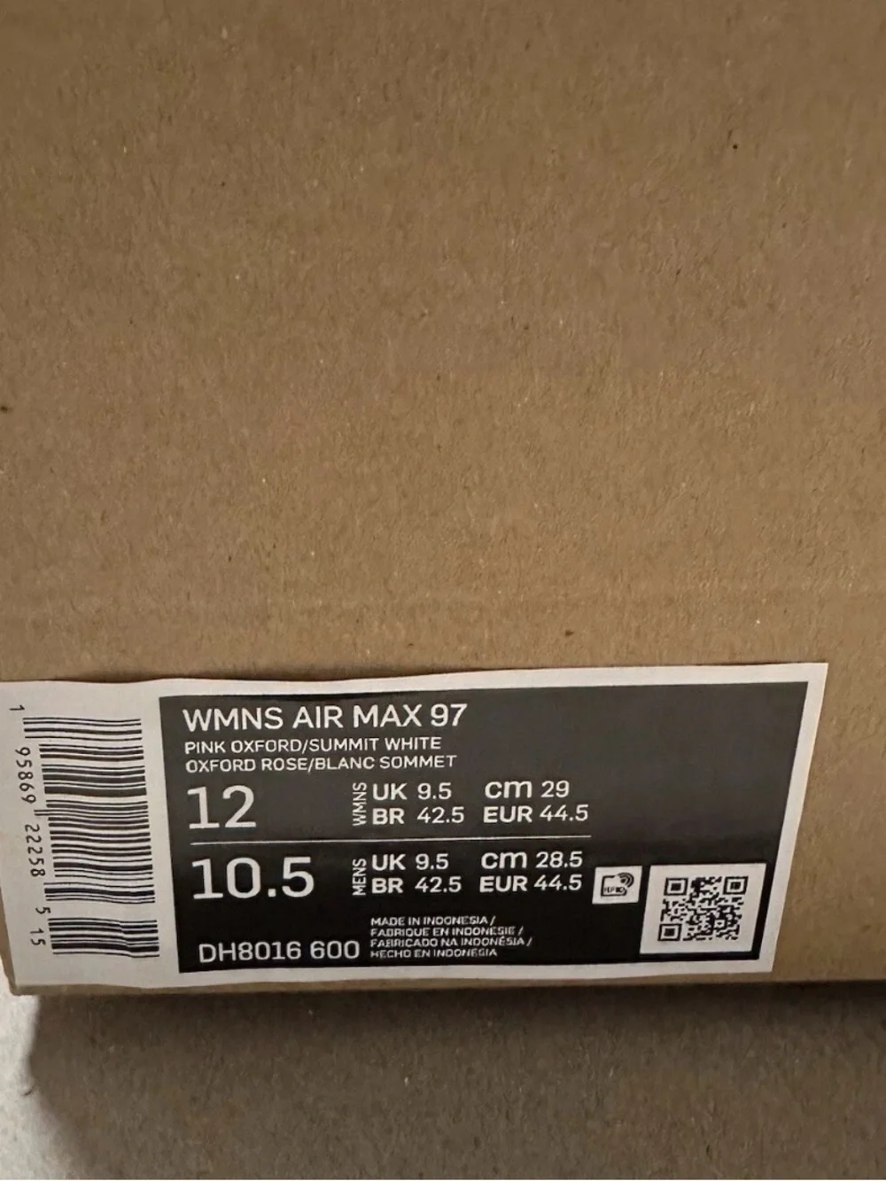 Nike Air Max 97 Pink Oxford Women’s size 12 Running Shoes NEW!